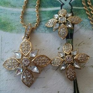 Pretty Trifari Necklace and Clip on Earring Set